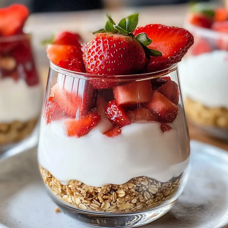 Erdbeer-Dessert im Glas mit Joghurt