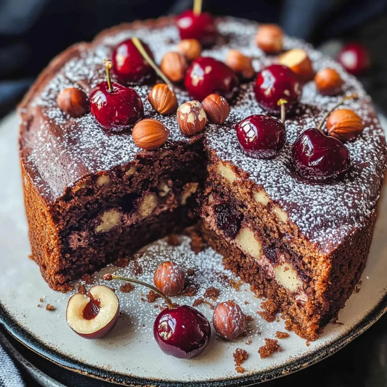 Saftiger Schoko Nuss Kirsch Kuchen