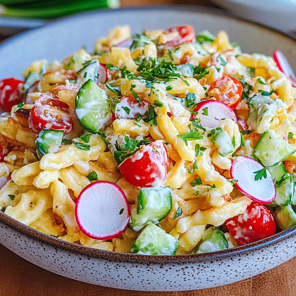 Schneller Spätzlesalat mit Mayo