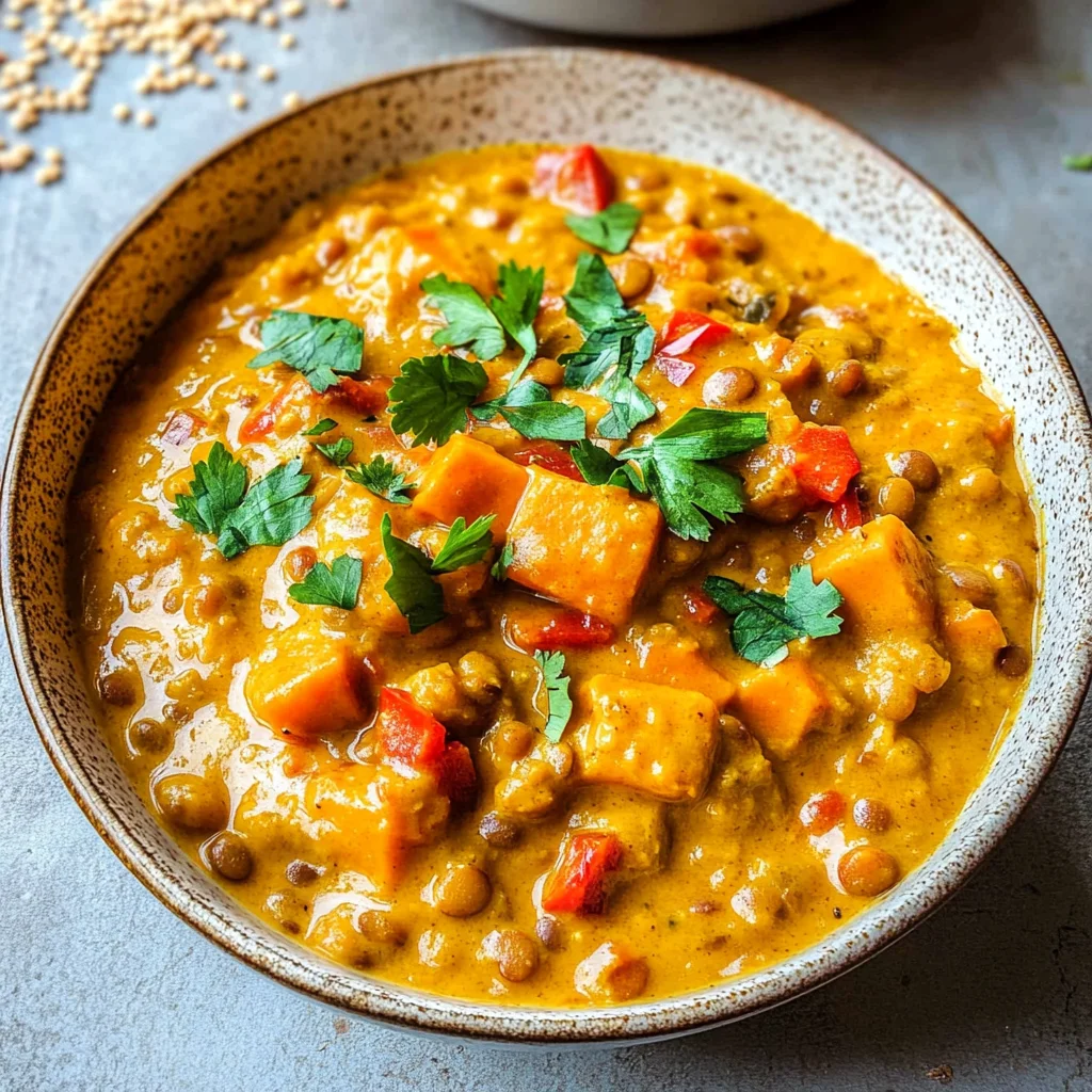 Süßkartoffel-Linsen-Curry