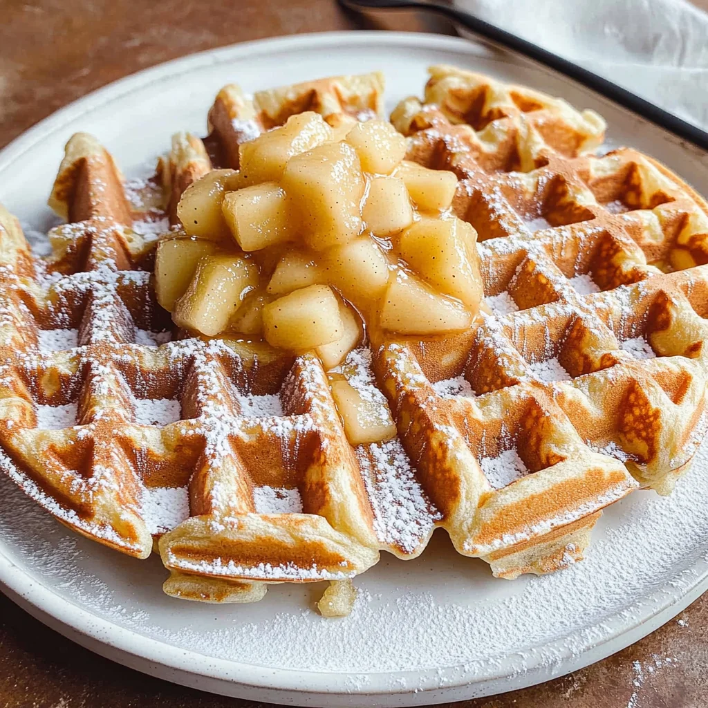 Waffeln mit Apfelmus statt Zucker