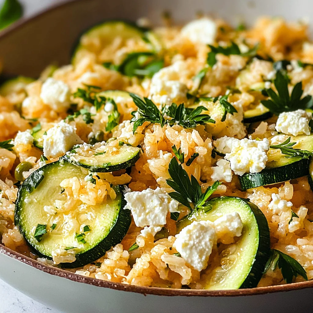 Zucchini-Reis-Pfanne mit Feta