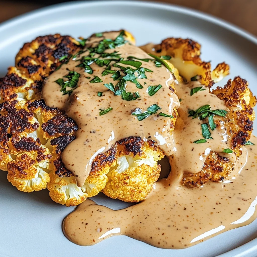 Blumenkohlsteak mit Pfefferrahmsauce