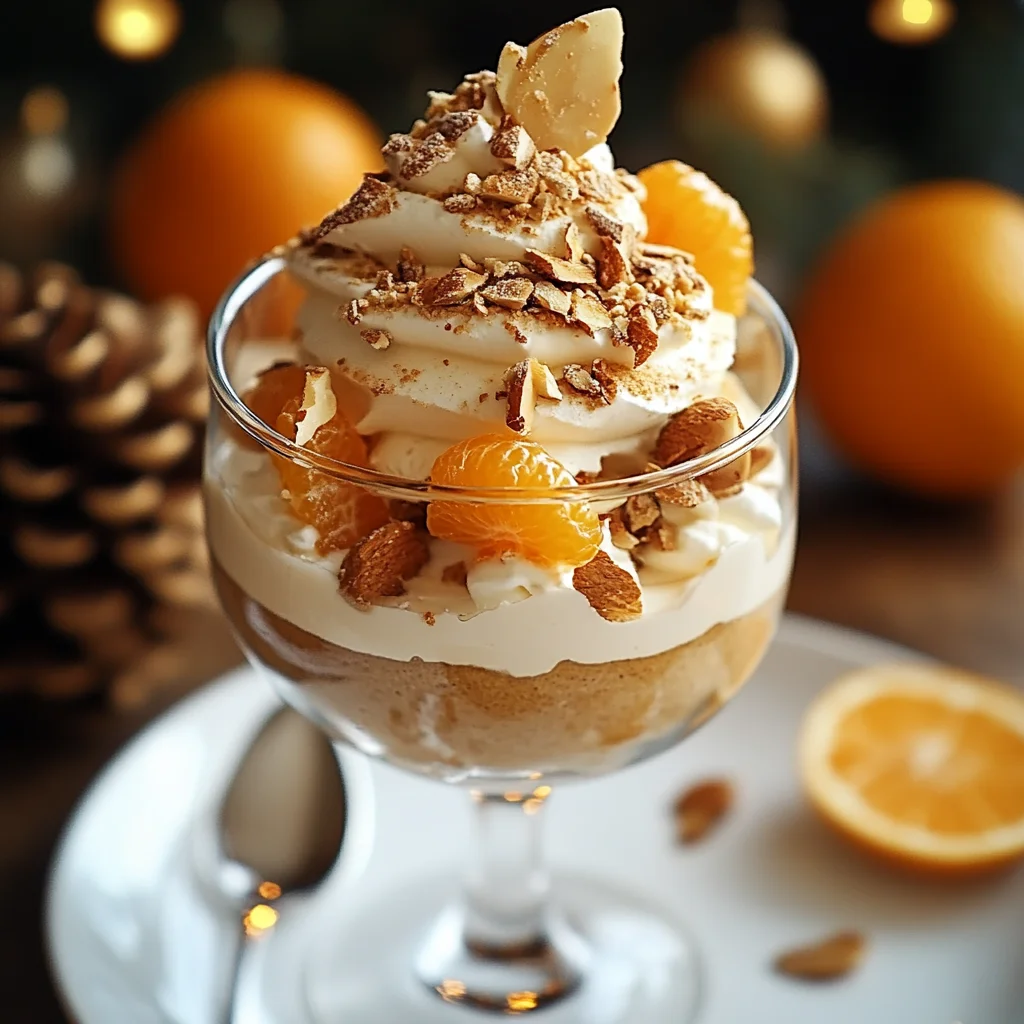 Eierlikör-Mousse mit Spekulatius-Creme und Mandarinen