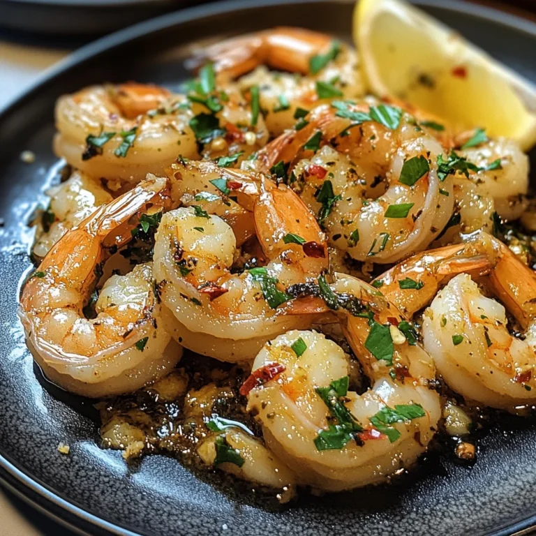 Gebratene Garnelen mit Knoblauch aus der Pfanne