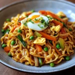 Gebratene Nudeln mit Gemüse und Ei