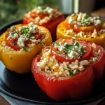 Gefüllte Ofenpaprika mit Reis und Feta