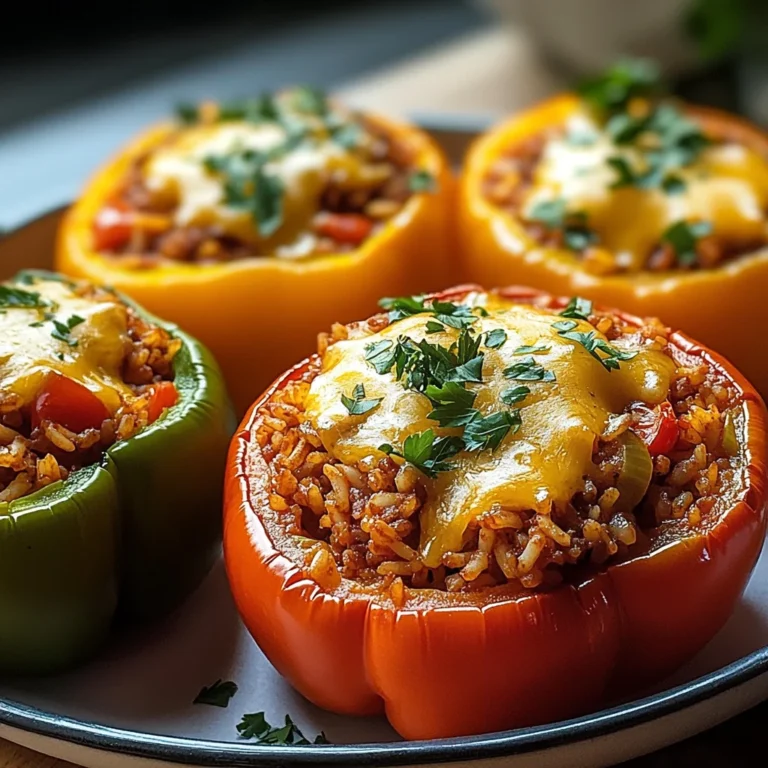 Gefüllte Paprikaschoten mit rotem Reis
