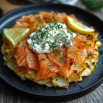 Großer Rösti mit Frischkäse und Lachs