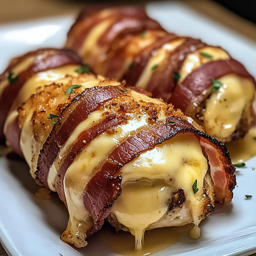 Hähnchenfilet im Speckmantel mit Käsefüllung