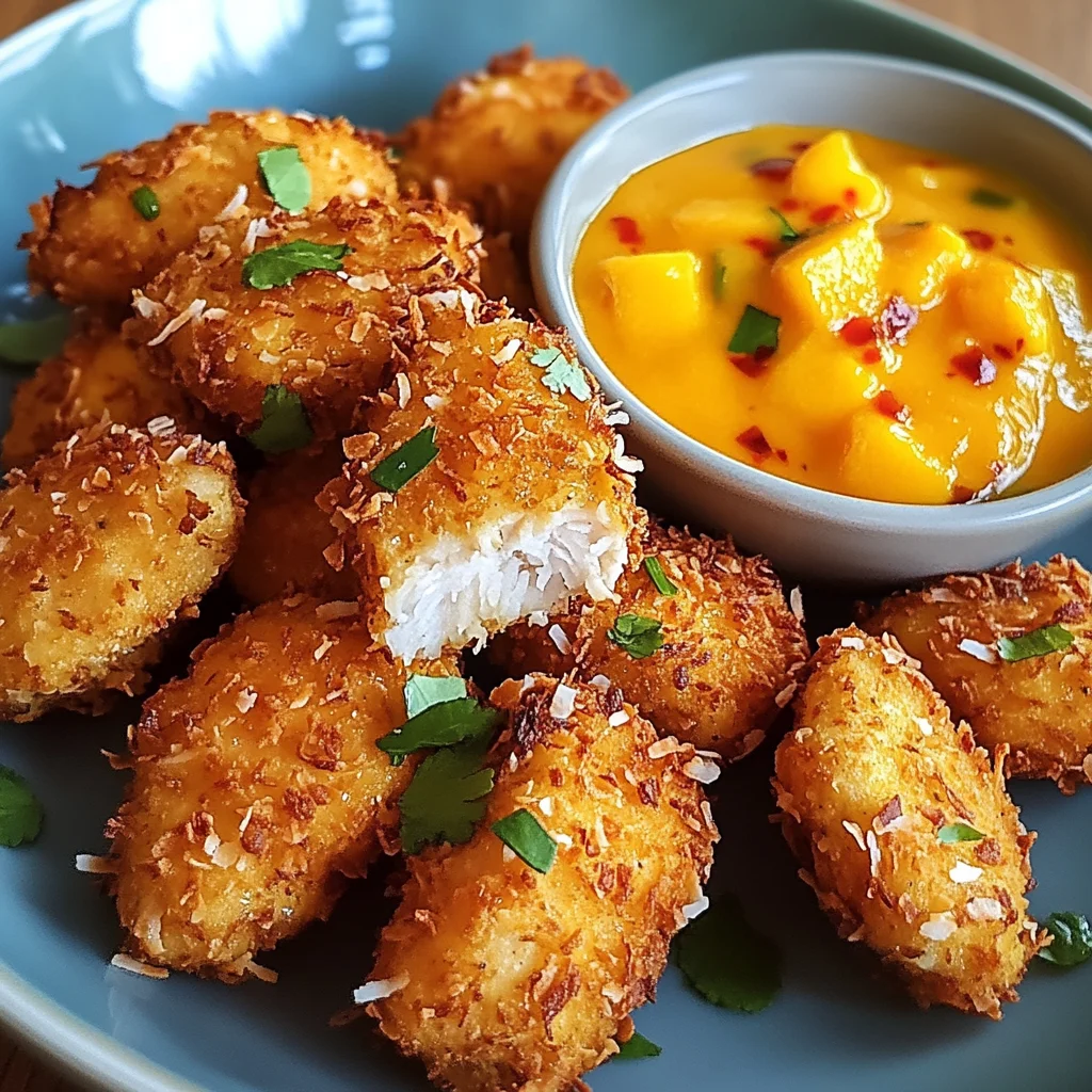 Kokos-Chicken-Nuggets mit Spicy Mango-Dip