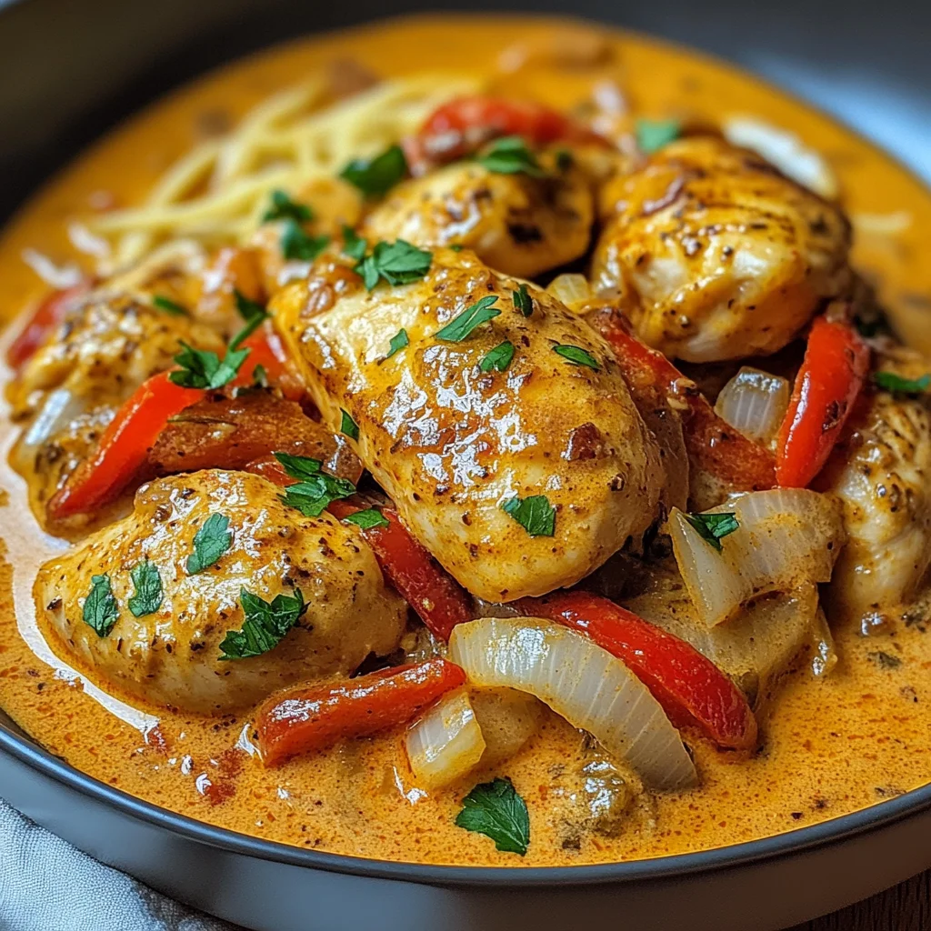 Paprika-Sahne-Hähnchen