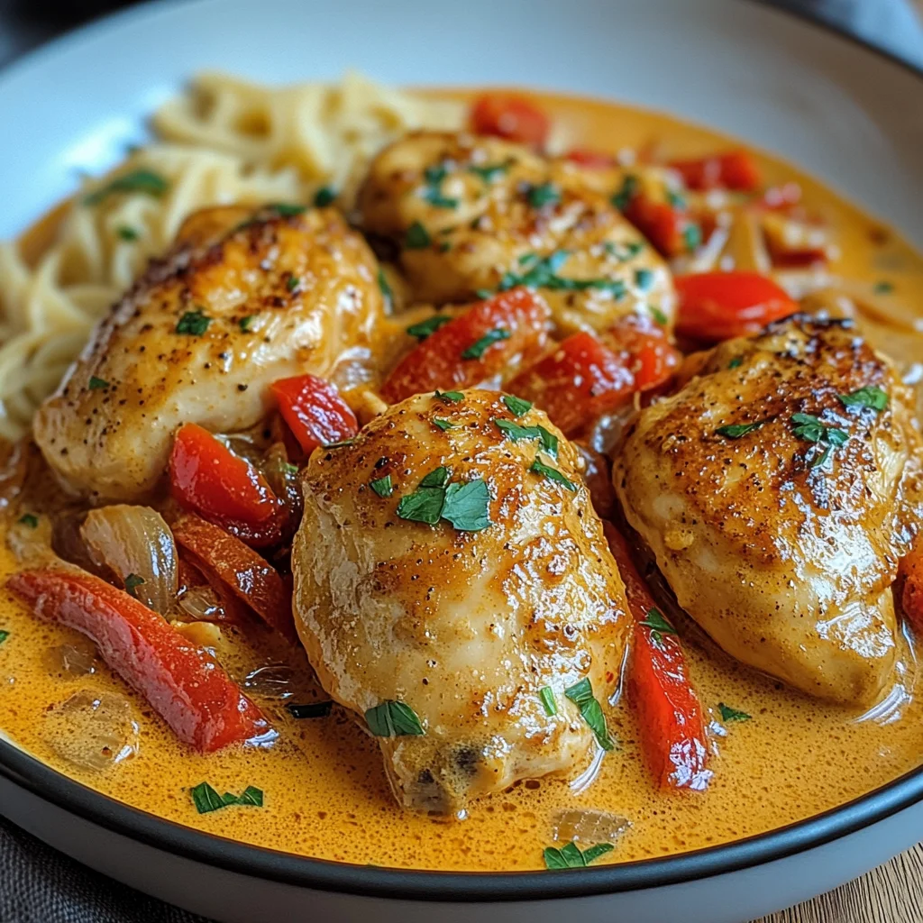 Paprika-Sahne-Hähnchen