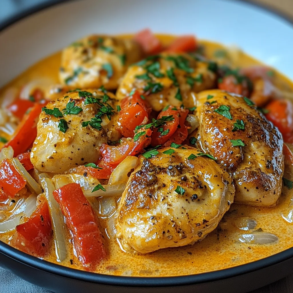 Paprika-Sahne-Hähnchen