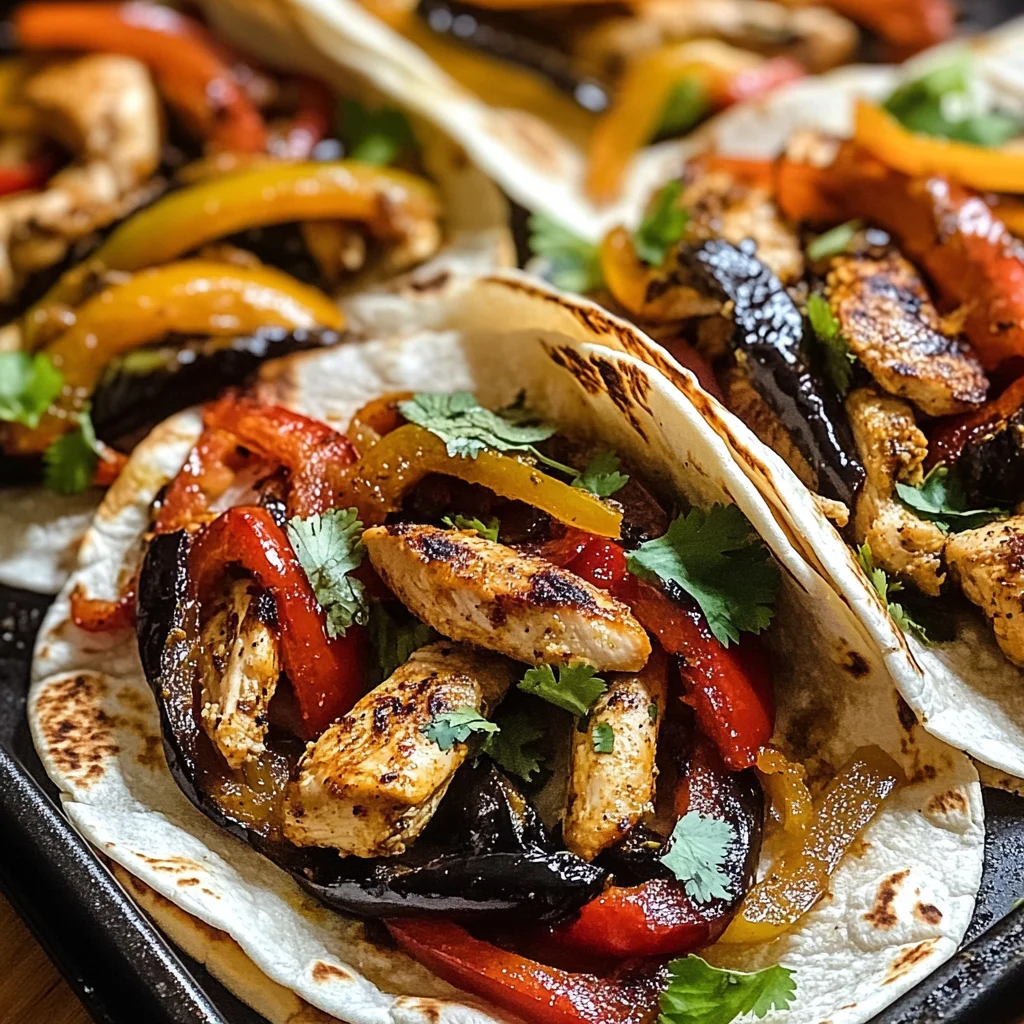 Poblano-Hähnchen-Fajitas