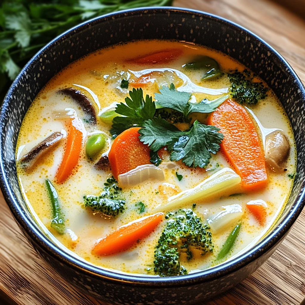 Thai-Kokos-Suppe mit Gemüse