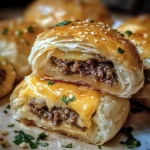 Cheeseburger-Bomben mit Knoblauch und Parmesan