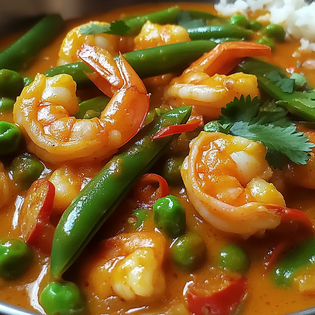 Garnelencurry mit Zuckerschoten