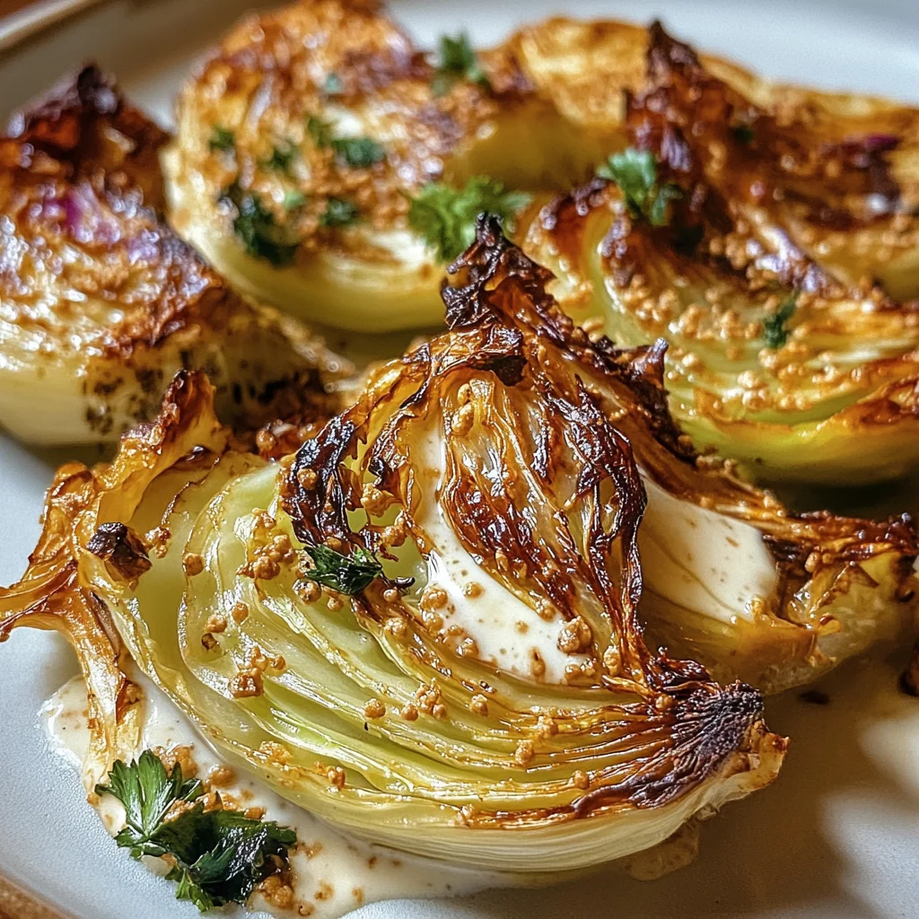 Gebackener Spitzkohl auf Tahini-Joghurt