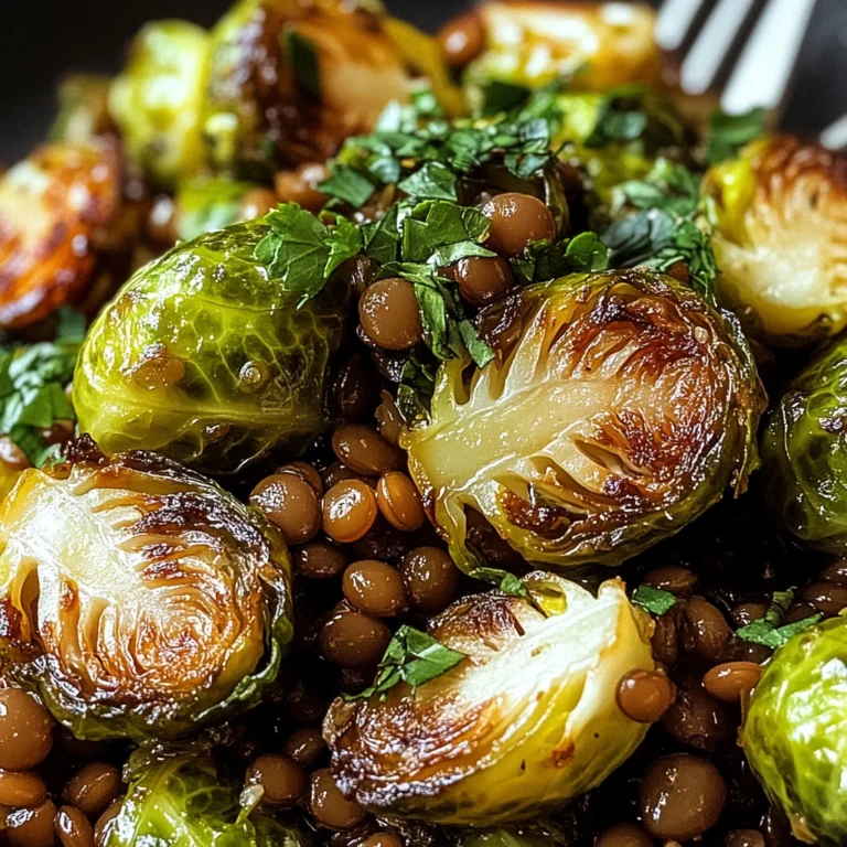 Gebratener Rosenkohl mit Berglinsen