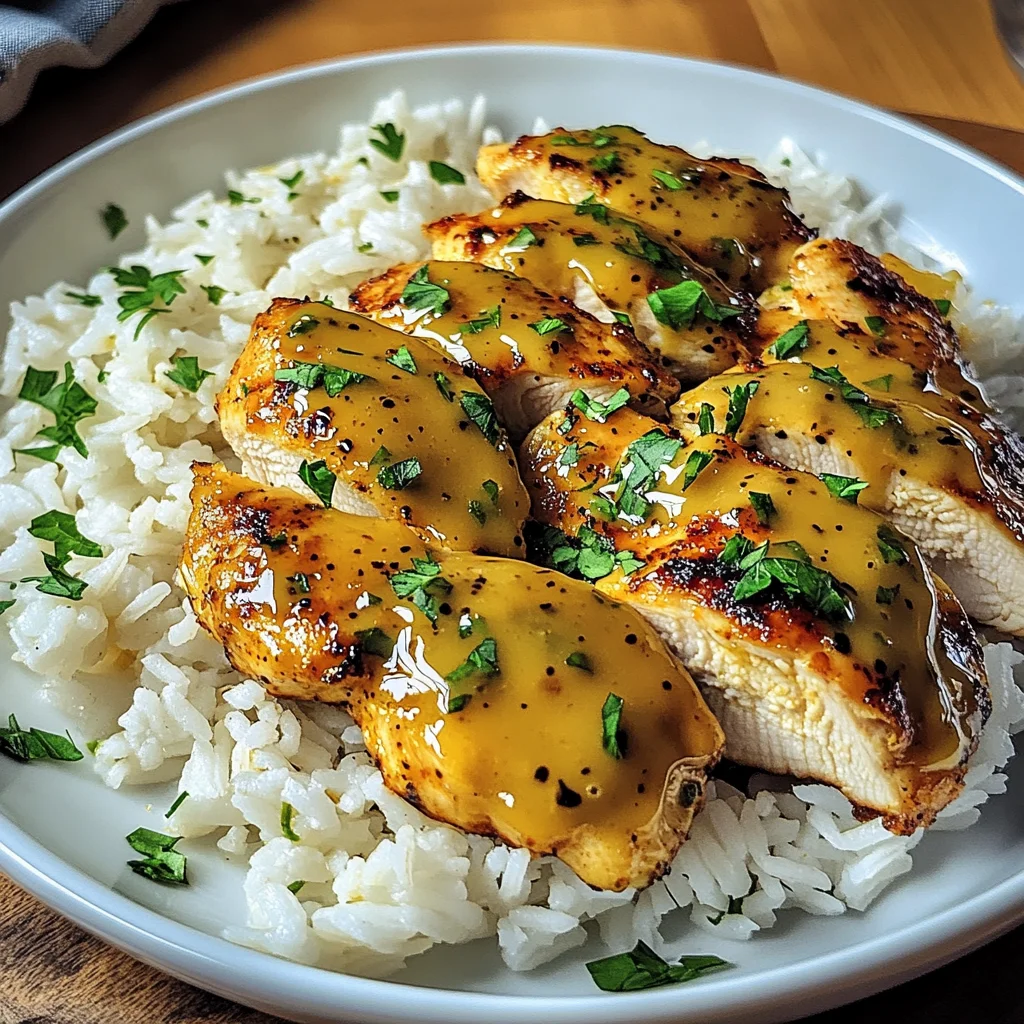 Honig Senf Hähnchen mit Reis