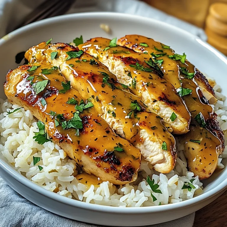 Honig Senf Hähnchen mit Reis