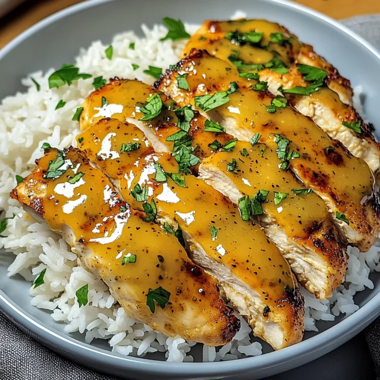 Honig Senf Hähnchen mit Reis