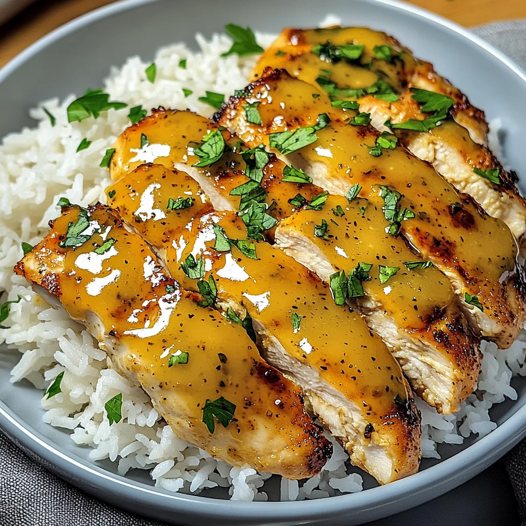 Honig Senf Hähnchen mit Reis