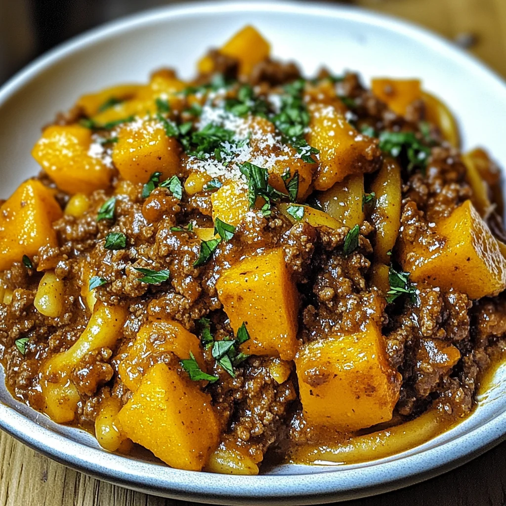 Kürbis-Rindfleisch-Bolognese