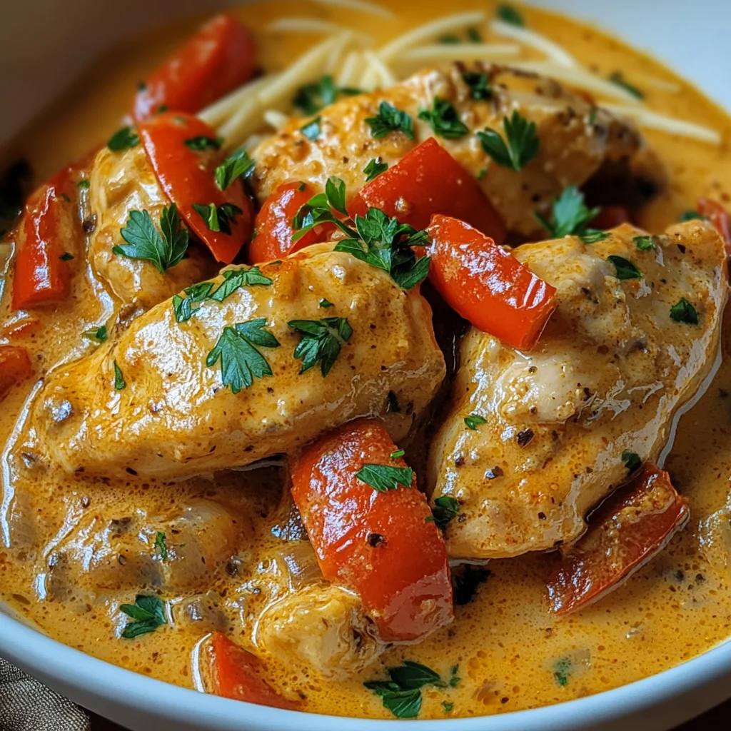 Paprika-Sahne-Hähnchen