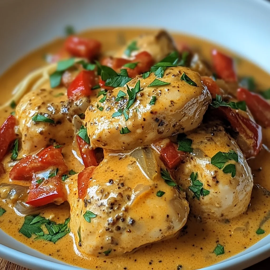 Paprika-Sahne-Hähnchen