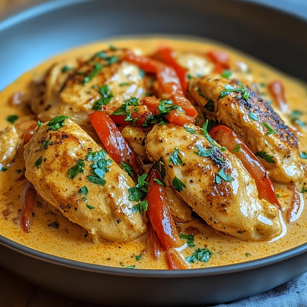 Paprika-Sahne-Hähnchen