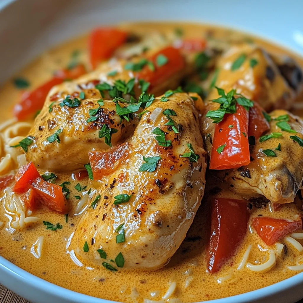 Paprika-Sahne-Hähnchen