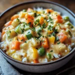 Reis mit Gemüse-Frischkäse-Sauce