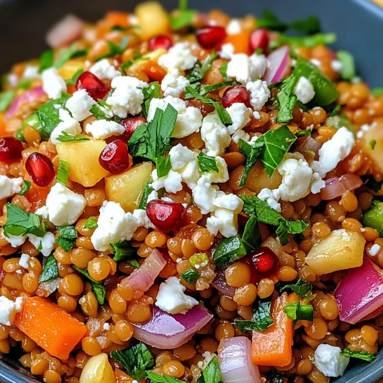 Rote Linsen Salat Orientalisch mit Feta