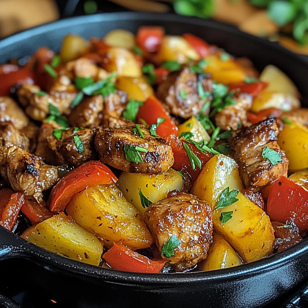 Schaschlik-Topf aus dem Ofen