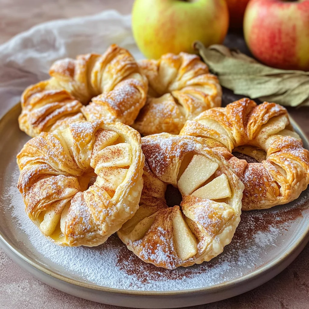 Apfelringe mit Blätterteig