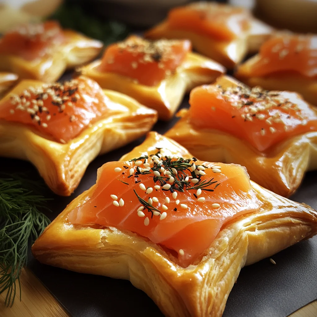 Blätterteigsterne mit Lachs