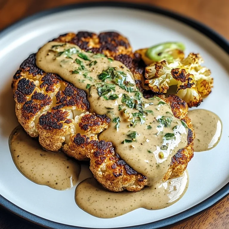Blumenkohlsteak mit Pfefferrahmsauce