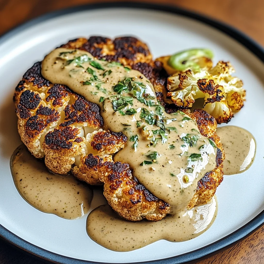 Blumenkohlsteak mit Pfefferrahmsauce
