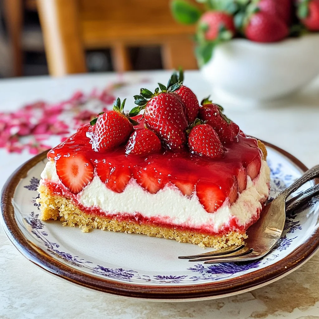 Erdbeerkuchen mit Vanillepudding ohne Backen - ganz einfach