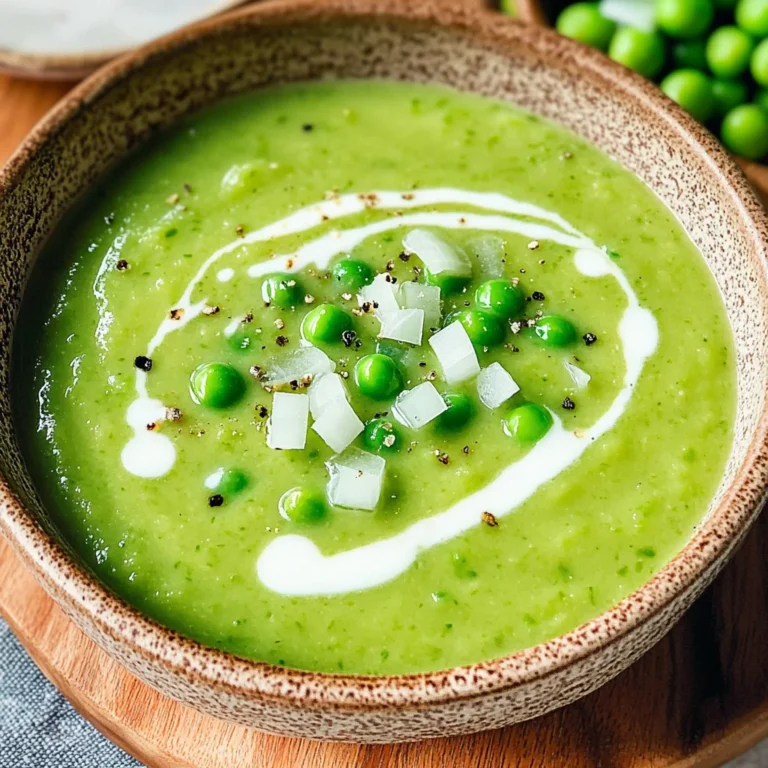 Feine Erbsensuppe mit gefrorenen Erbsen