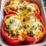 Gefüllte Paprika mit Hackfleisch im Ofen