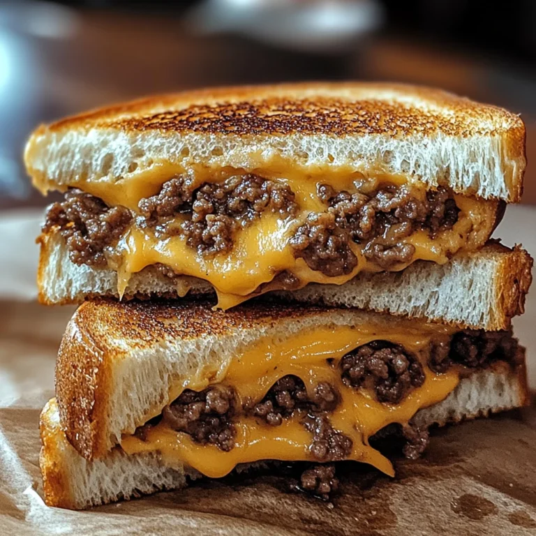 Gegrilltes Käsesandwich mit Rinderhackfleisch