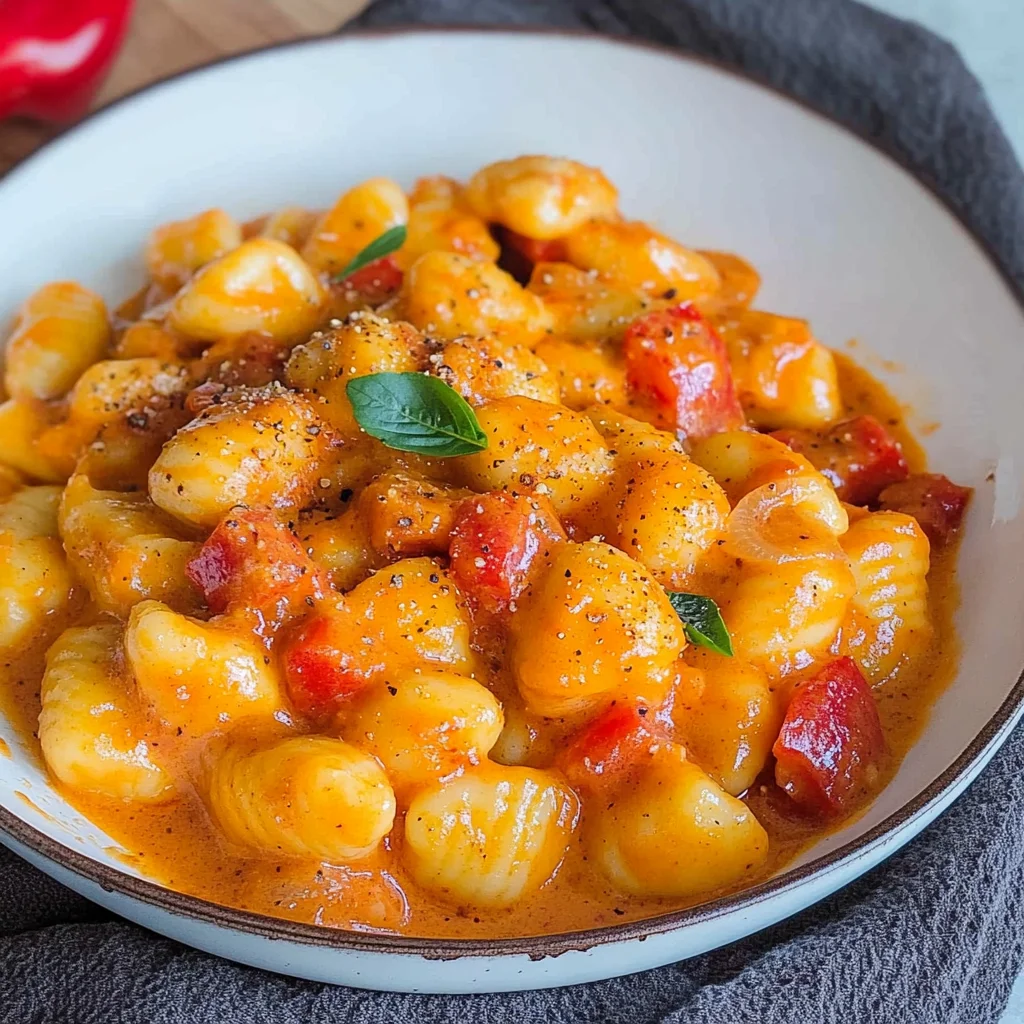Gnocchi Rezept mit Paprika-Frischkäse-Soße