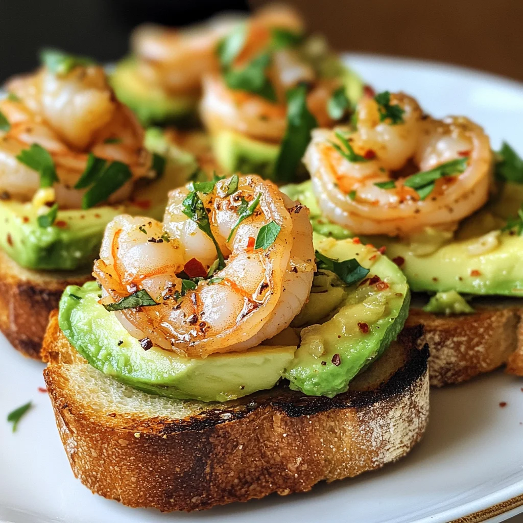 Knoblauch-Garnelen-Crostini mit Avocado