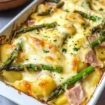 Spargelauflauf mit Schinken und Kartoffeln
