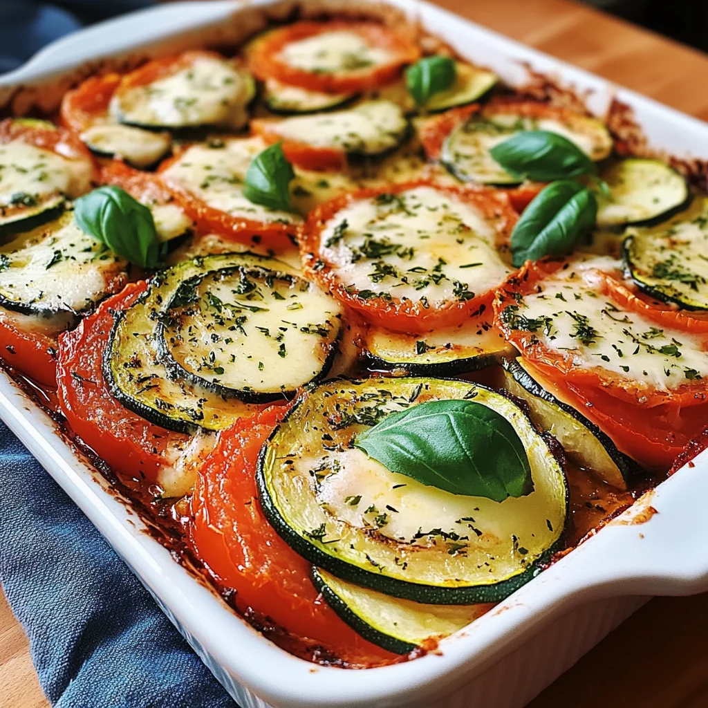Tomaten Zucchini Auflauf mit Mozzarella