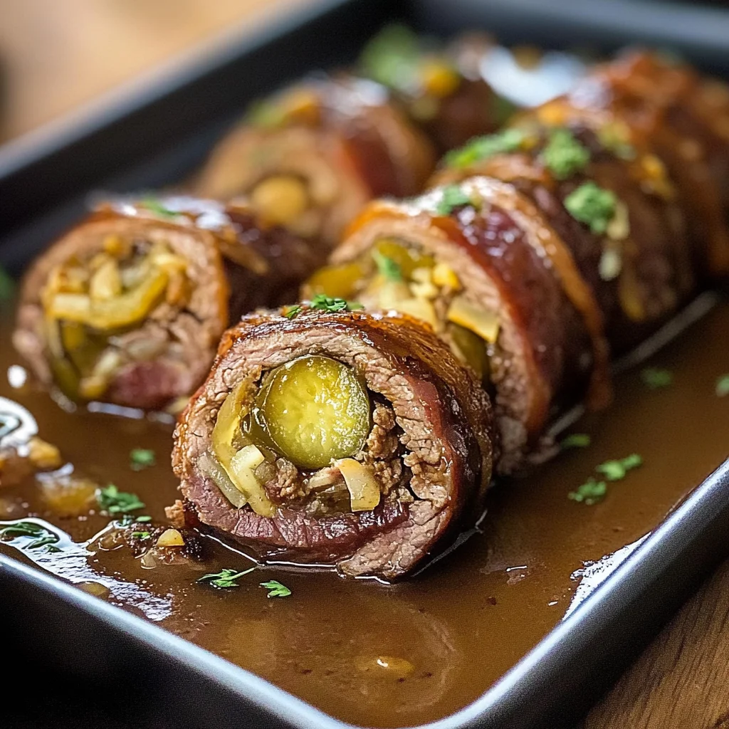 Zarte Rinderrouladen im Backofen zubereitet - Omas Klassiker